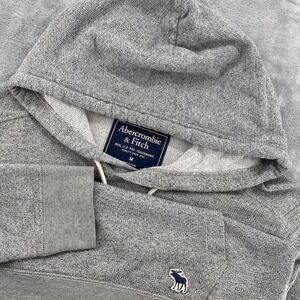 Abercrombie & Fitch Mens Medium Muscle Fit Hoodie Heather Grey Embroidered Logo